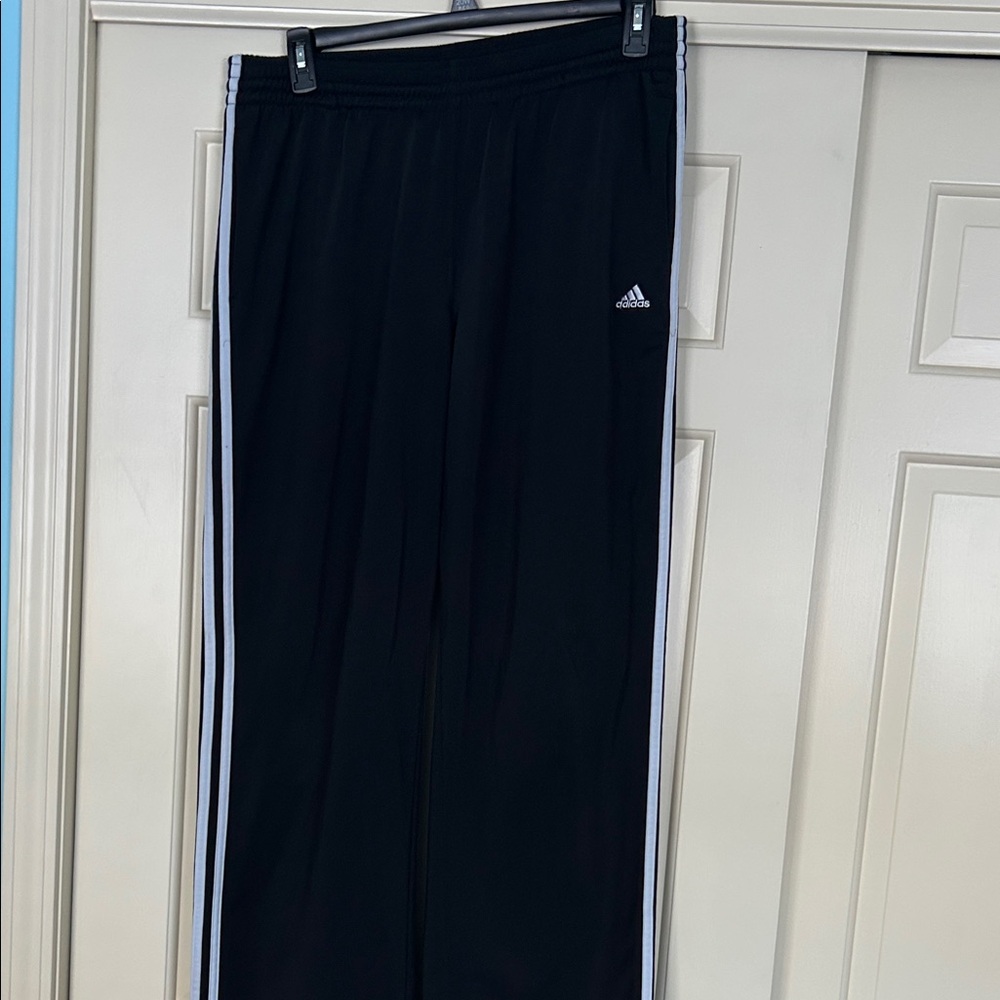 Adidas Womens Black Joggers with White Stripes